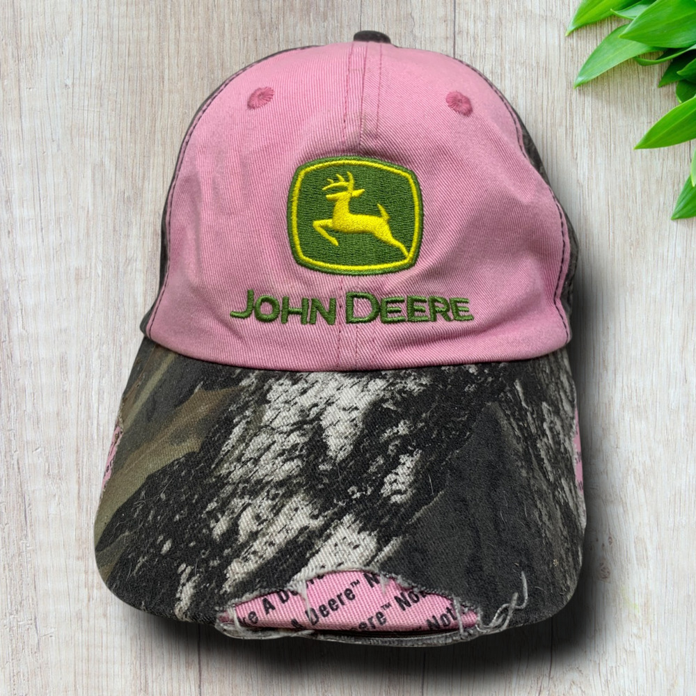 John Deere Women’s Deere Season Camouflage Pink Distressed Hat Baseball Cap